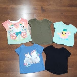 Lot of 5 toddler girl shirts size 2t